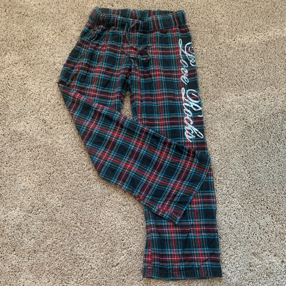 “Love Rock” Plaid Pajama Pants size M